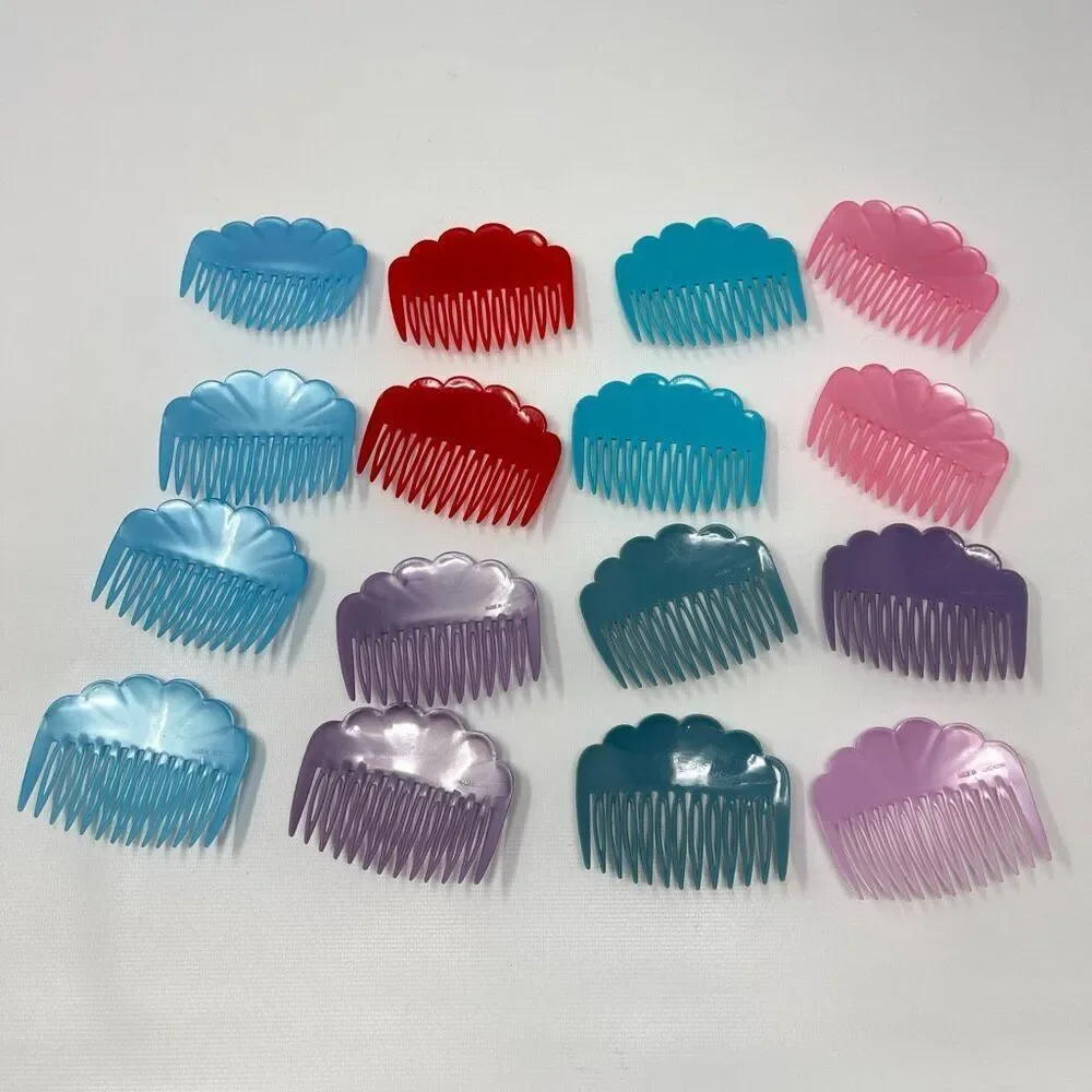 Set of 16 Vintage Small Tuck Hair Side Combs Hair Accessories Made in Hong Kong